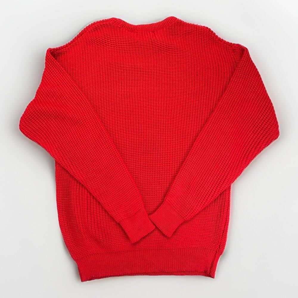 Vintage Saugatuck Dry Goods Co Men’s Red Cable Knit Sweater Size M 100% - Picture 2 of 7